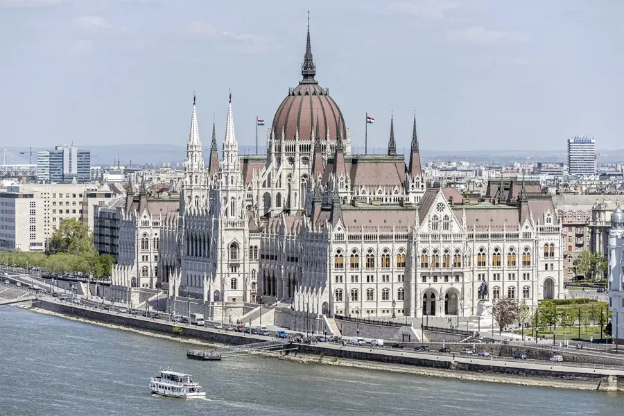The Hungarian Parliament Building on the Danube, Budapest, Hungary