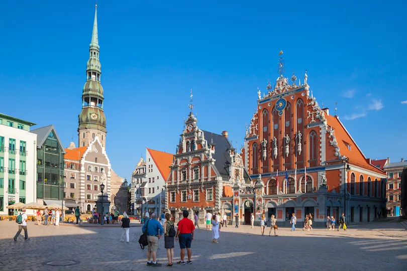 House of the Blackheads and St Peter's Church, Riga Old Town, Latvia